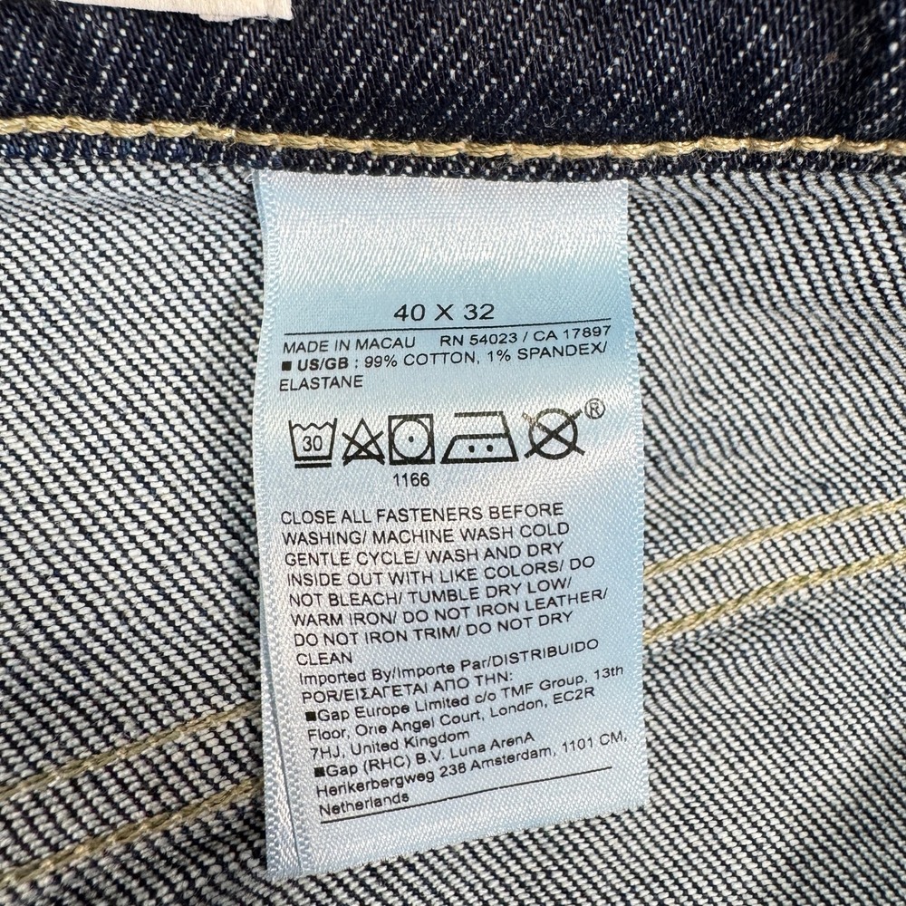 Banana Republic Authentic Straight Jeans Mens 40x32 Dark Rinse Blue Denim Preppy - Picture 12 of 16
